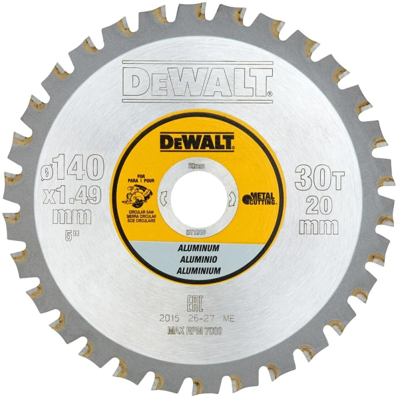 Image of DEWALT Aluminum Cutting Circular Saw Blade 140mm 30T 20mm DT1910-QZ