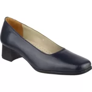 image of Amblers Walford Ladies Shoes Leather Court Navy Size 3