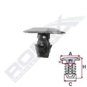 Image of ROMIX Clip, trim-/protection strip A82031 PEUGEOT,307 CC (3B),307 SW (3H),307 (3A/C),307 Break (3E),607 (9D, 9U),307 Stufenheck