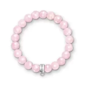 image of Thomas Sabo Charm Club Silver Rose Quartz Bracelet X0191-034-9