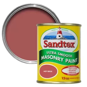 Image of Sandtex Hot Brick Red Smooth Masonry Paint 0.15L Tester Pot