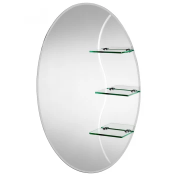 Image of Croydex Coniston Oval Mirror with Shelves