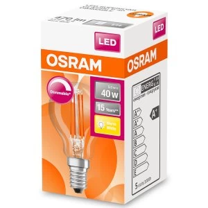 Image of Osram Globe 40W Clear Glass Filament Dimmable SES Bulb - Warm White