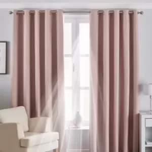 Image of Twilight Thermal Blackout Eyelet Curtains Blush, Blush / 229 x 183cm