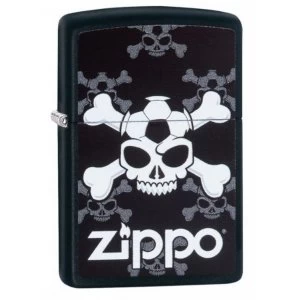 image of Zippo Jolly Roger Soccer Black Matte Windproof Lighter