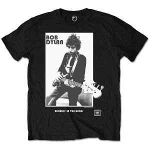 image of Bob Dylan - Blowing in the Wind Unisex Large T-Shirt - Black