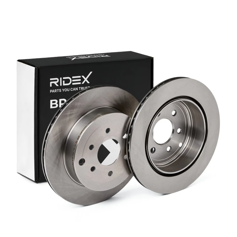 Image of RIDEX 82B3129 Brake disc Rear Axle, Vented, Cast Iron, Uncoated, Untreated Cast Iron Brake Disc (82)