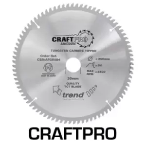 Image of Trend CRAFTPRO Aluminium and Plastic Cutting Saw Blade 254mm 80T 30mm