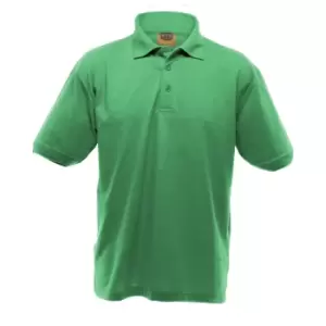 image of UCC 50/50 Mens Heavyweight Plain Pique Short Sleeve Polo Shirt (2XL) (Kelly Green)