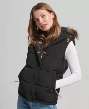 Image of Superdry Womens Everest Faux Fur Gilet Black - Size: 12