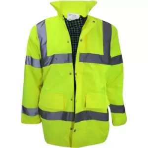 Image of Yoko Mens Hi-Vis Contractor Jacket (3XL) (Hi-Vis Yellow) - Hi-Vis Yellow