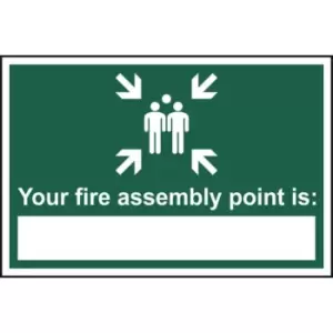 Image of Your fire assembly point is: - Self Adhesive Sticky Sign (300 x 200mm)