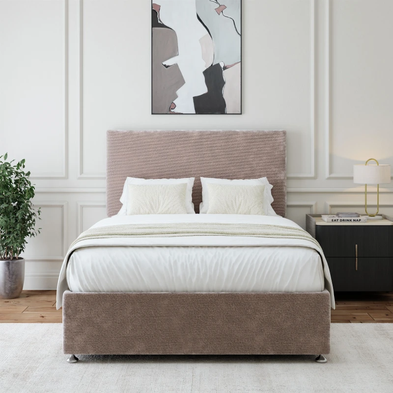 Image of Bedmaster Chenille 4 Drawer Divan Base in Silver Size: King Silver Unisex King