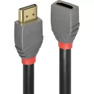 Image of LINDY HDMI Cable extension HDMI-A plug, HDMI-A socket 3m Anthracite, Black, Red 36478 gold plated connectors HDMI cable