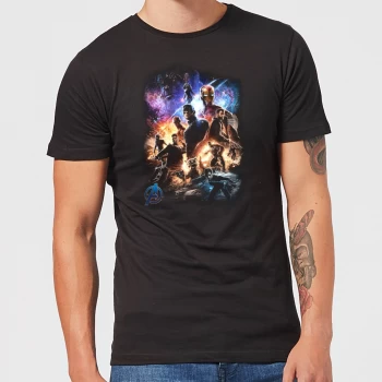 Image of Avengers Endgame Character Montage Mens T-Shirt - Black - 3XL - Black
