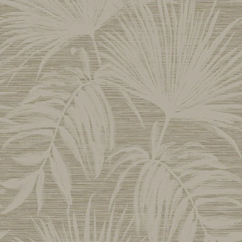 Image of Holden Decor Grasscloth Leaf Wallpaper Taupe Holden 66221