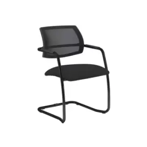 Image of Dams MTO Tuba Black Cantilever Frame Conference Chair with Half Mesh Back - Cura
