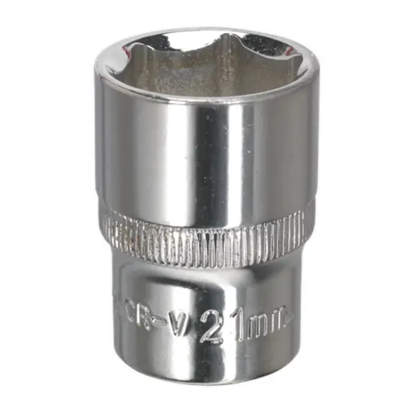 image of Sealey Premier WallDrive Socket 21mm 1/2"Sq Drive Fully Polished