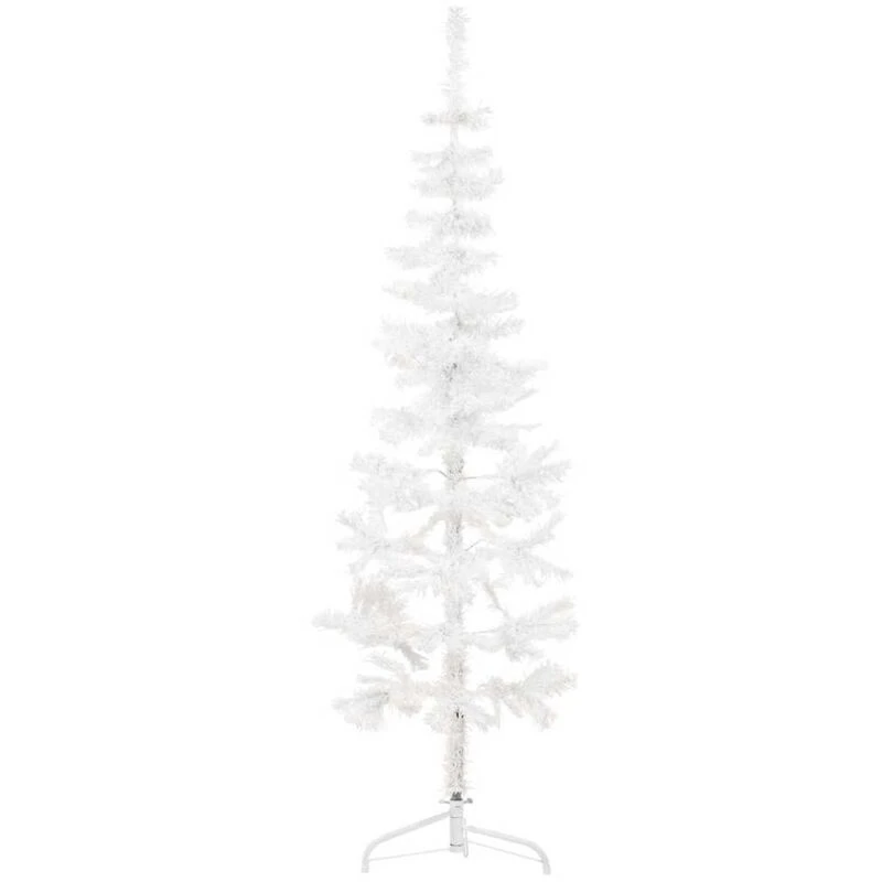 Image of VIDAXL Slim Artificial Half Christmas Tree with Stand White 180cm Vidaxl 8720287000693