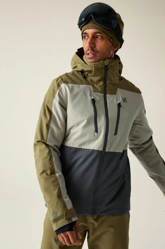 Image of Dare 2b Dare 2b Men Baseplate Waterproof Breathable Insulated Skiing Jacket in Green Size: 2X-large Green XXL Male 5063516183624