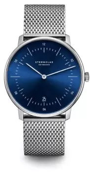 STERNGLAS S01-NA06-MI04 Mens Naos Blue Dial Steel Mesh Watch