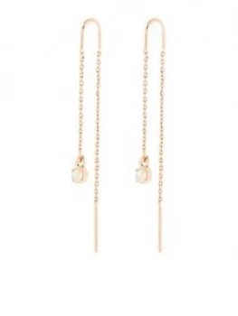 Image of Accessorize Z Rg Opal Threader Earrings - Rose Gold