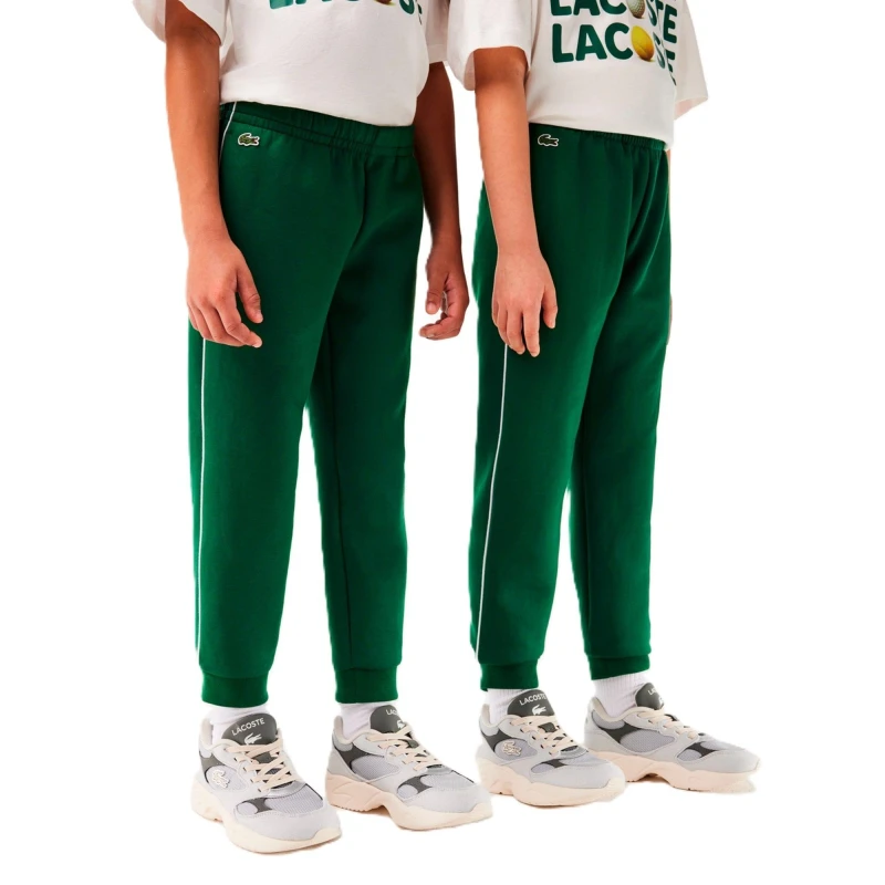 Image of Lacoste Unisex Kids Closed Hem Fleece Joggers Green unisex 6-7 Yrs