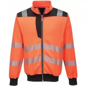 Image of Portwest PW370 - Hi-Visibility Orange Sz S Hi-Vis Sweatshirt Zipped Jacket - Hi-Visibility Orange