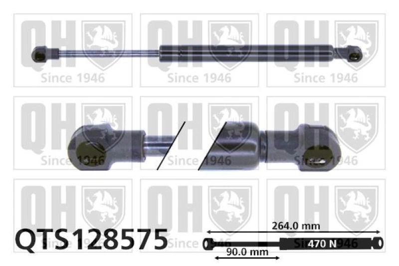 Image of QUINTON HAZELL Tailgate strut QUINTON HAZELL QTS128575