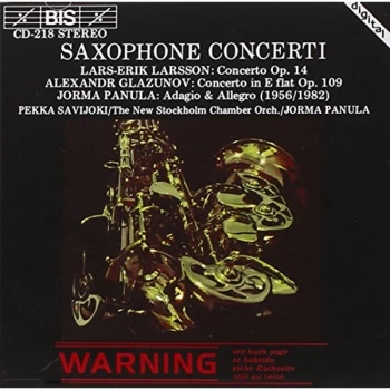 Image of Larsson, Lars-Erik - Saxophone Concertos (Stockholm, Savijoki, New Stockholm Co) CD