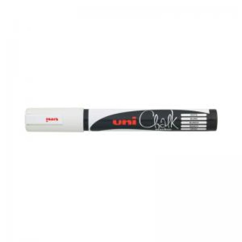 Image of Uni-Ball Uni-Ball UniChalk PWE5M Glass Marker Bullet Tip White (Pack of 6) 264614000 264614000