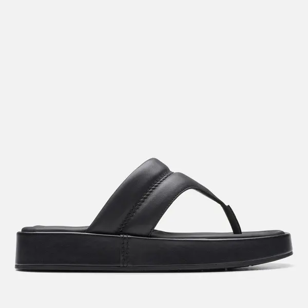 Image of Clarks Womens Alda Leather Toe-Post Sandals - UK 7