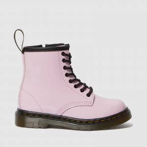 Image of Dr. Martens Toddlers 1460 Patent Lamper Lace Up Boots - Pale Pink - UK 6 Toddler