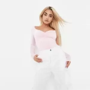 Image of Missguided Sweetheart Ruched Body - Pink