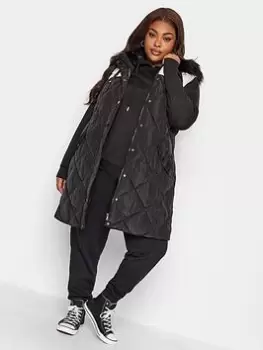 Image of Yours Midi Colourblock Gilet, Black, Size 26-28, Women