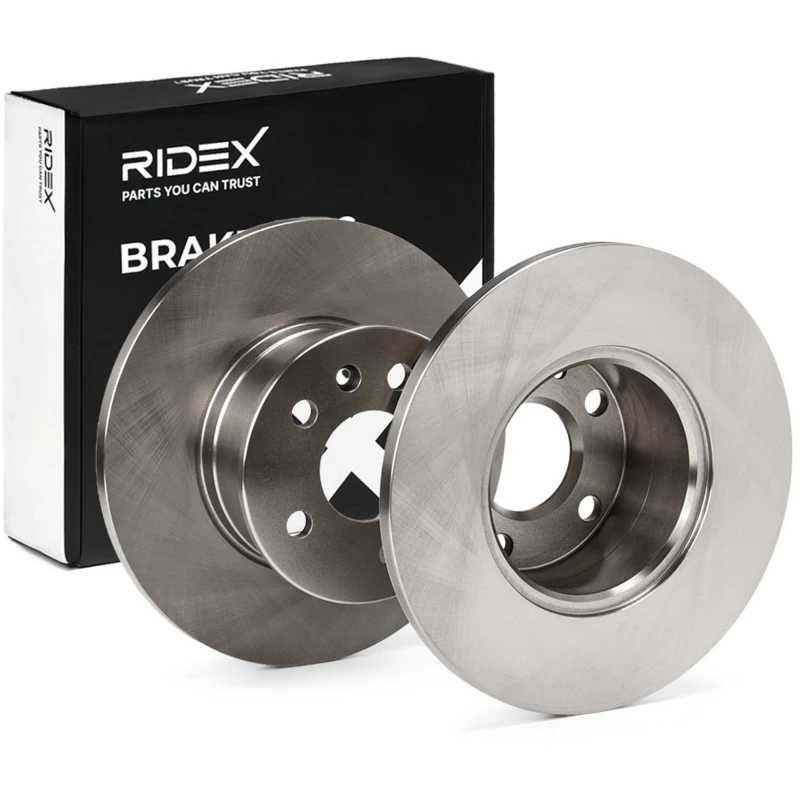 Image of RIDEX 82B1134 Brake disc Front Axle, solid, Cast Iron, Uncoated, Untreated, without bolts/screws Cast Iron Brake Disc (82)