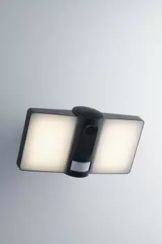 Image of Outdoor Flood Light With Security Camera, Smart WiFi, Compatible With Ios, Android, Voice Control, Anthracite, IP54, 4000K