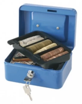 image of Q Connect 6" Cash Box - Blue