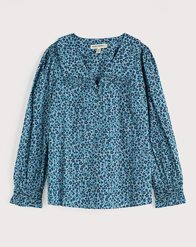 Image of Seasalt Seasalt Cornwall Ysella Top Blue - Seasalt - Size: 14 Blue Female 14 ZD34004
