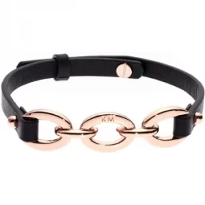 image of Karen Millen Chain Link Leather Bracelet