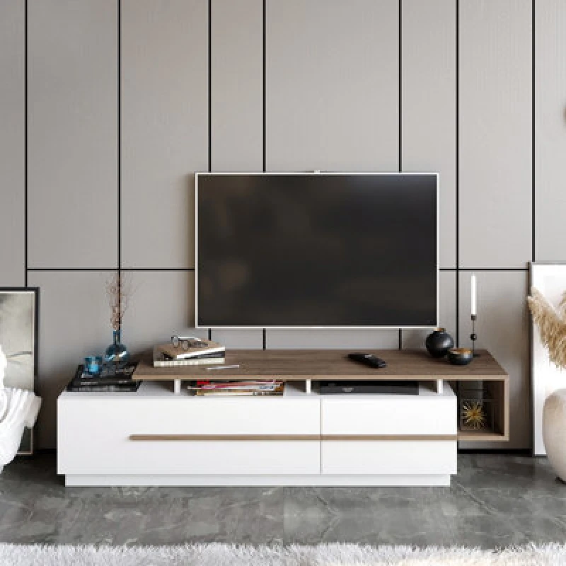 Image of Decorotika Pia TV Stand TV Unit for Tvs up to 60" Walnut unisex