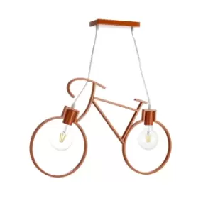 image of Bike Pendant Ceiling Light, Orange