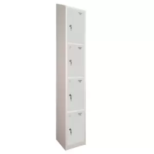 image of 4 Door Locker, 450X450, Grey Carcass/Grey Doors, Sloping Top, Camlock