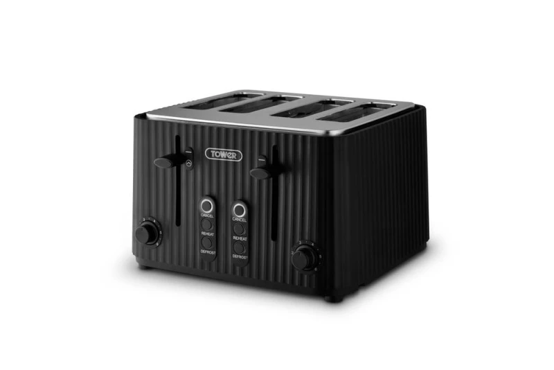 Image of Tower ECOFORM 1630W 4 Slice Toaster in Black Unisex