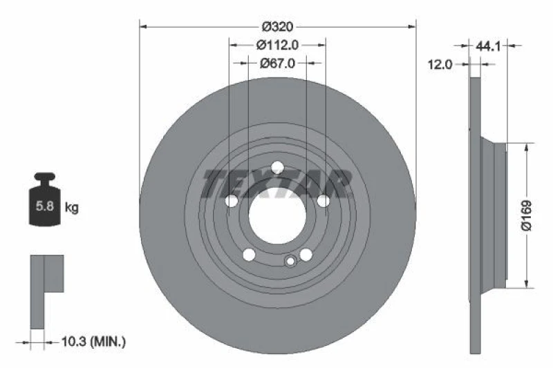 Image of Brake disc TEXTAR 92324303