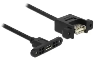 image of DeLOCK USB 2.0 Micro-B/A, 0.25m USB cable Micro-USB B USB A Black