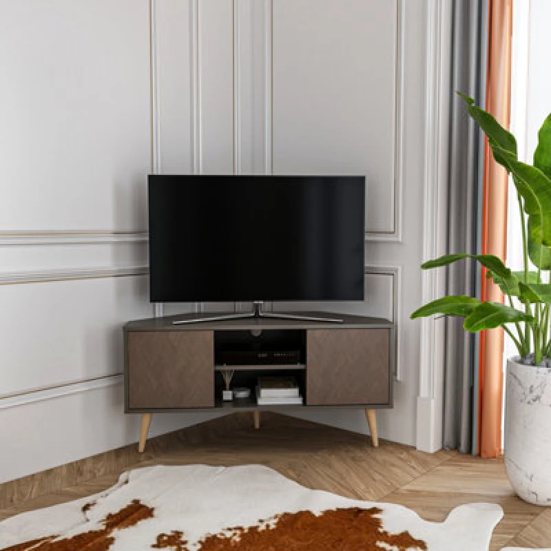 Image of Decorotika Lesson Corner TV Stand TV Unit TV Cabinet For Tvs Up To 55" Galaxy Vintage