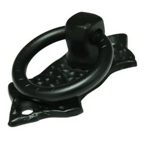 Image of BQ Black Steel Iron Effect Ring Cabinet Knob