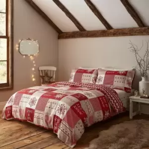 Image of Catherine Lansfield Let It Snow Red Bedding Set - Single