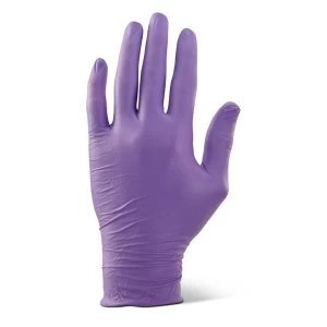 image of Click2000 Nitrile Examination Gloves Powder Free L Purple Ref NDGPFPUL